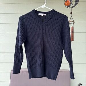 Ashley By 26 International Navy Blue V-Neck Sweater